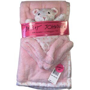 NWT-Betsey Johnson Baby Blanket & Snuggle Bear Stuffed Toy, 2-Pieces